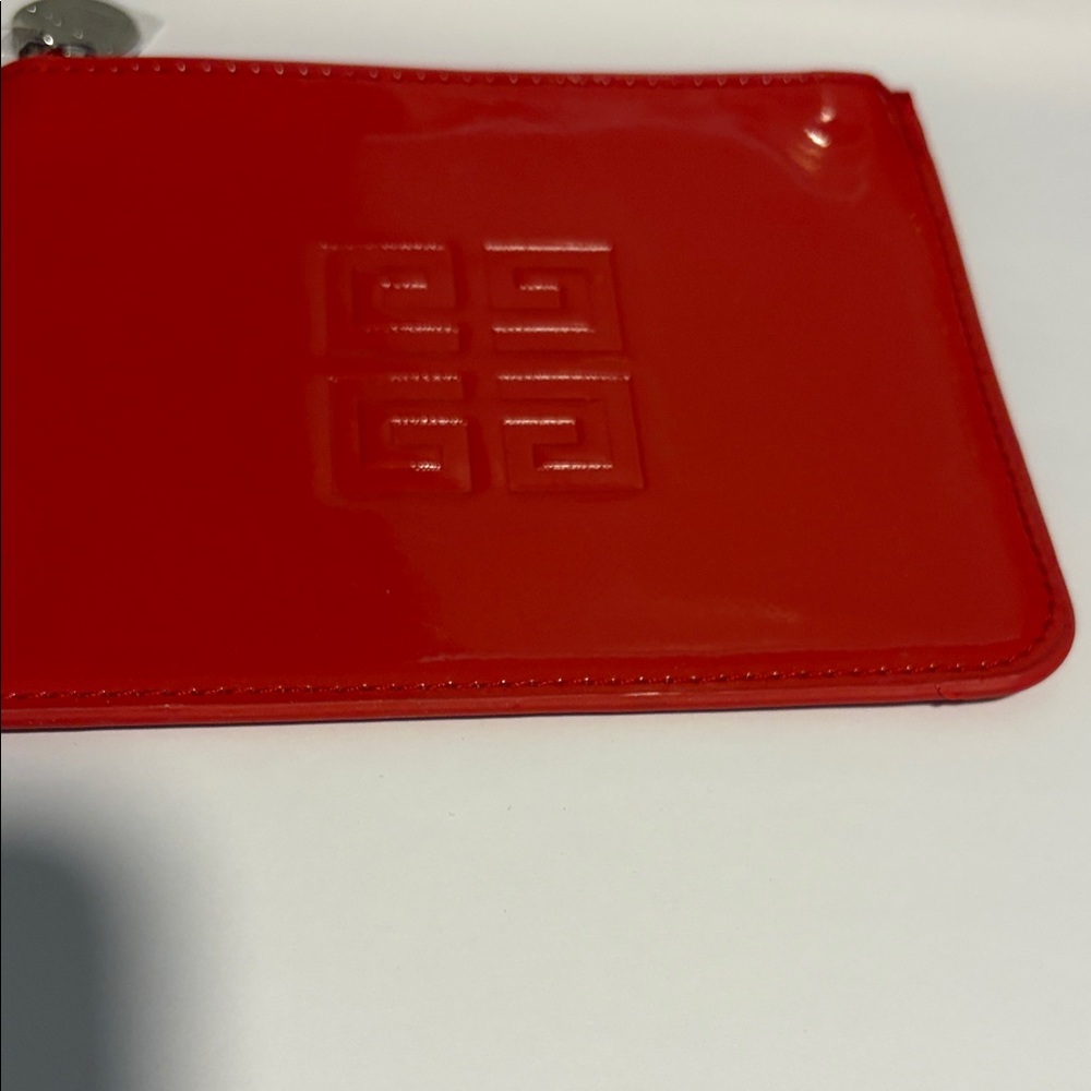 Givenchy Red Patent Leather Embossed Logo  purse NWOT